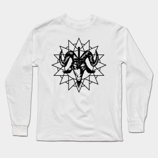 Satanic Goat Head with Chaos Star (black) Long Sleeve T-Shirt